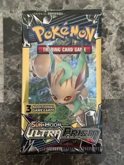 Pokemon Sun & Moon Ultra Prism 3 Card Mini Booster Pack 2018 Dollar Tree Leafeon - Image 1