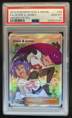 2019 Pokemon SM Hidden Fates Jessie & James #68/68 PSA 10 - Image 1