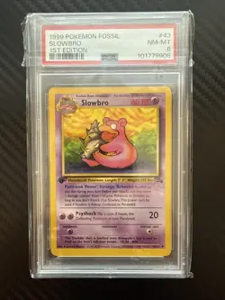 1999 Pokemon Fossil Slowbro 1st Edition PSA 8 - Image 1