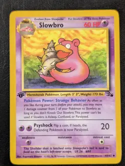 Slowbro First Edition LP Pokemon 43/62 Fossil Regular - Image 1