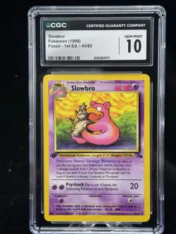 Slowbro #43 1st Edition Fossil 1999 Pokemon CGC 10 🔮 - Image 1