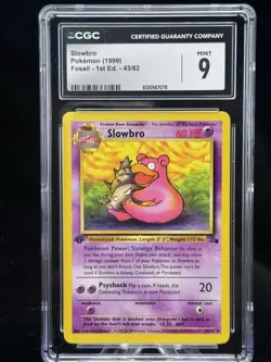 Slowbro #43 1st Edition Fossil 1999 Pokemon CGC 9 🔮 - Image 1