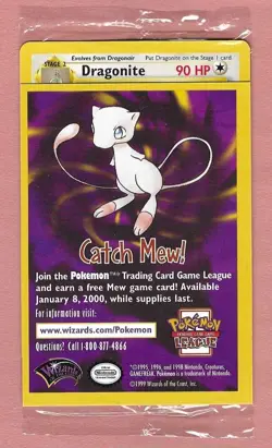 NEW SEALED 1999 Pokemon WB First Movie Black Star Promo Dragonite WOTC #5 - Image 1