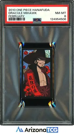 One Piece 2010 Dracule Mihawk February One Piece Hanafuda Japanese PSA 8 - Image 1
