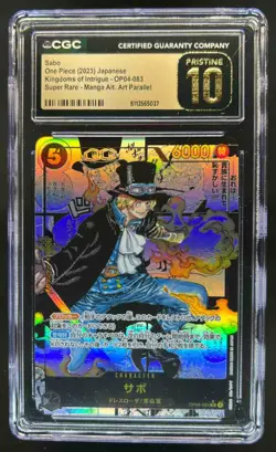 2023 One Piece JP Sabo Manga Alt Art #OP04-083 CGC 10 Pristine - Image 1