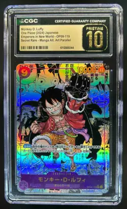 2024 One Piece JP Monkey D Luffy Manga Alt Art #OP09-119 CGC 10 Pristine - Image 1