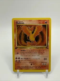 Moltres Pokemon Card TCG Fossil 1st Edition Non Holo 1999 WOTC 27/62 - Image 1