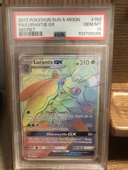 2017 POKEMON SUN & MOON LURANTIS GX SECRET (LOW POP) CARD#150 GEM MT 10 - Image 1
