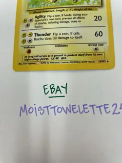 Pokemon TCG Base Set Raichu Holo Card 14/102 Unlimited Holo Rare - Image 4