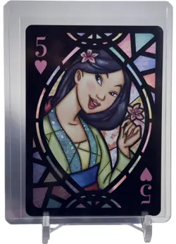 Mulan 2021 Tenyo Disney Stained Glass Playing Card Japanese W/Top Loader - Image 1