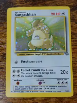 Kangaskhan 5/64 Holo Jungle Set OC MC Error Misprint Miscut Pokemon Card LP - Image 1