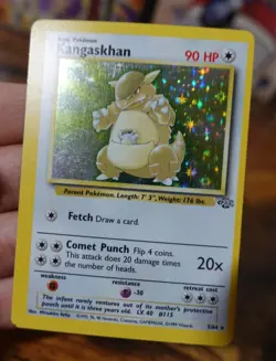 Kangaskhan 5/64 Holo Jungle Set OC MC Error Misprint Miscut Pokemon Card LP - Image 3