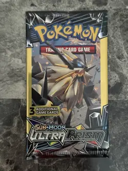 Pokemon Sun & Moon Ultra Prism 3 Card Mini Booster Pack 2018 Solgaleo - Image 1
