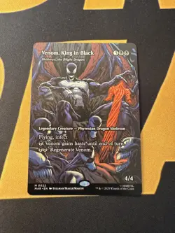 Venom King In Black 0022 Borderless Spider Man MTG Magic The Gathering Card NM - Image 1