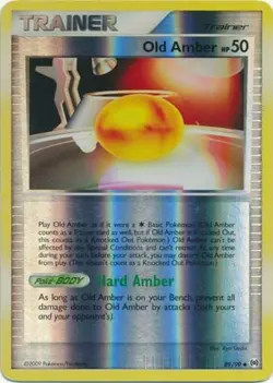 Heavily Played, English Pokemon Reverse Holo Old Amber - 89/99 - Uncommon - Reve - Image 1