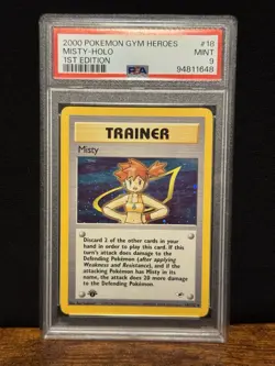 Pokemon 2000 Gym Heroes Misty Holo 1st Edition Trainer #18/132 PSA 9 - Image 1
