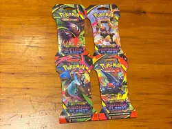Pokemon Mega Evolution Phantasmal Flames Sleeved Booster 4 Pack Full Art Set - Image 1