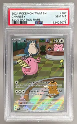 132425078 Chansey 2024 Pokemon Twilight Masquerade #187 PSA 10 - Image 1