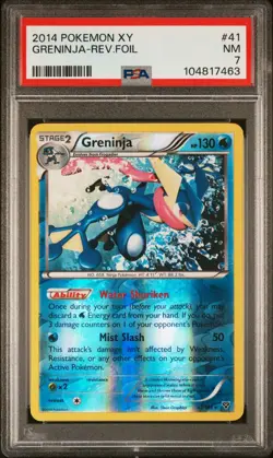 PSA Graded NM 7 Greninja 41/146 Pokemon XY Reverse Holo - Image 1