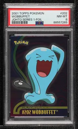 Wobbuffet Foil Topps Pokemon TV Animation Edition Johto Series 1 PSA 8 2001 - Image 1