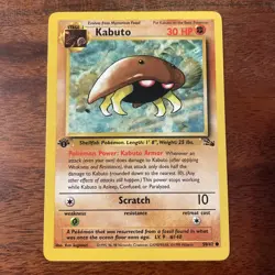 Pokemon TCG Kabuto 1st Edition #50/62 Fossil 1999 Vintage WOTC NM/LP - Image 1