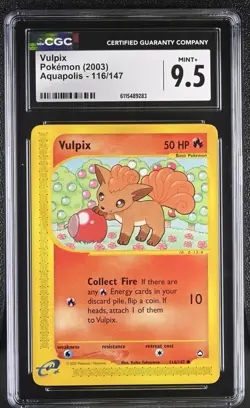 CGC MINT+ 9.5 Pokemon Vulpix 116/147 2003 Aquapolis - Image 1