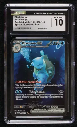 Blastoise ex Special Illustration Rare Pokemon Scarlet & Violet 151 MEW CGC 10 - Image 1