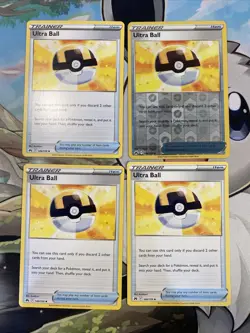 4x Ultra Ball 146/159 NM/Mint Crown Zenith Pokemon Playset of 4 (1 Reverse Rare) - Image 1