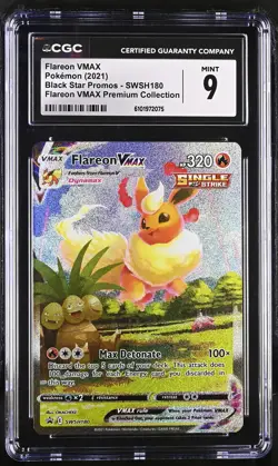 Flareon Vmax SWSH180 Premium Collection Pokemon CGC 9 Mint *075 - Image 1
