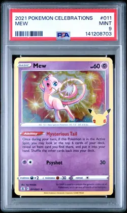 2021 POKEMON CELEBRATIONS #011 MEW PSA 9 - Image 1