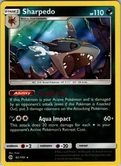 Sharpedo 82/149 SM Base Set Pokemon TCG LP-NM - Image 1