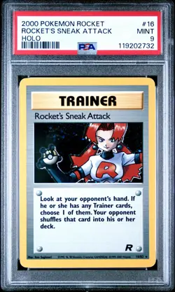 2000 Team Rocket Rocket's Sneak Attack #16 Holo PSA 9 - Image 1