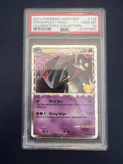 Dragapult Holo SWSH132 Pokemon Celebrations Black Star Promo PSA 10 GEM MT - Image 1
