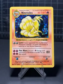 Pokemon Ninetales Holo 12/102 Base Set Unlimited BLACK FLAME ERROR 30th Anniv.EX - Image 1