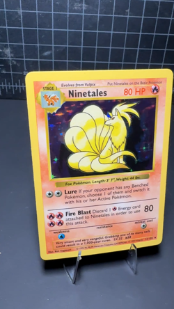 Pokemon Ninetales Holo 12/102 Base Set Unlimited BLACK FLAME ERROR 30th Anniv.EX - Image 2