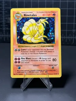 Pokemon Ninetales Holo 12/102 Base Set Unlimited BLACK FLAME ERROR 30th Anniv.EX - Image 3