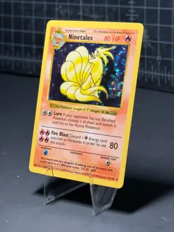 Pokemon Ninetales Holo 12/102 Base Set Unlimited BLACK FLAME ERROR 30th Anniv.EX - Image 4