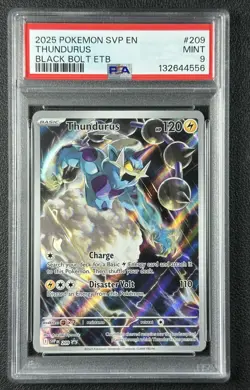 THUNDURUS PSA 9 2025 POKEMON SVP ENGLISH EN #209 BLACK BOLT ETB 556 - Image 1