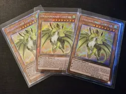 3x Dragonmaid Lorpar RA03-EN022 Platinum Secret Rare 1st Ed NM Yugioh Playset - Image 1