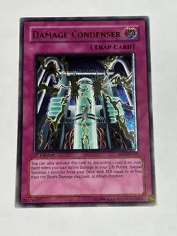 YUGIOH EURO Damage Condenser SOI-EN052 Ultimate Rare 1st Edition LP - Image 1