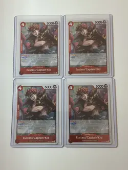 Eustass “Captain” Kid OP14-014 Azure Sea’s Seven 4 Foil Card Play Set Lot - Image 1