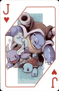 Pokemon 1000th Episode Playing Card Squirtle Wartortle Blastoise J of Hearts - Image 1