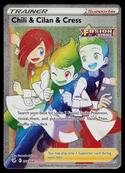 Pokemon Card - Chili & Cilan & Cress Fusion Strike 273/264 Secret Rare - Image 1