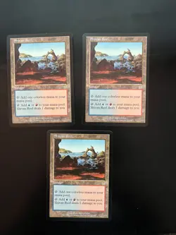 3 x Shivan Reef - Apocalypse - MTG - see picts for condition - Image 1