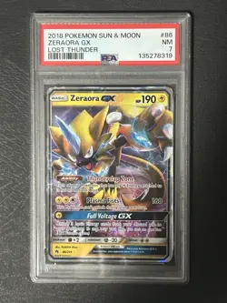 Zeraora GX 86/214 Sm-Lost Thunder Holo PSA 7 Graded NM Pokemon Card - Image 1