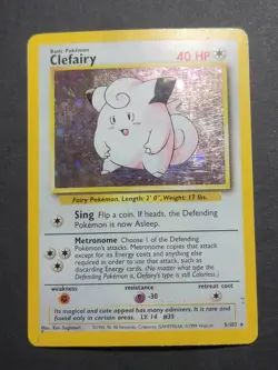 Pokemon Clefairy Holo Rare Base Set 5/102 1999 Wizards 40HP - Image 1