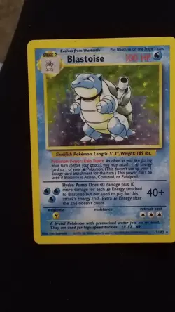 Pokemon Blastoise Base Set Holo Rare 2/102 100 HP English Card Wizards 1999 - Image 1
