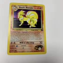 HOLO LP+ Pokemon Ninetales Holo Rare Gym Challenge Brock's 3/132 Unlimited - Image 1