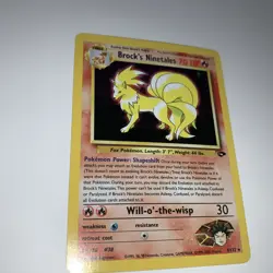 HOLO LP+ Pokemon Ninetales Holo Rare Gym Challenge Brock's 3/132 Unlimited - Image 3