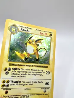 Pokemon TCG Raichu Base Set Holo Shadowless 14/102 Vintage WOTC - LP - Image 4